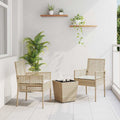 Garten Bistro Set 3 pcs Beige Poly-Rattan