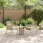Garten Bistro Set 3 pcs Beige Poly-Rattan