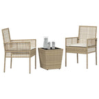 Garten Bistro Set 3 pcs Beige Poly-Rattan
