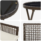 Garten Bistro Set 3 pcs Braun Poly-Rattan