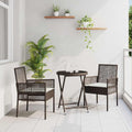Garten Bistro Set 3 pcs Braun Poly-Rattan