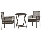 Garten Bistro Set 3 pcs Braun Poly-Rattan