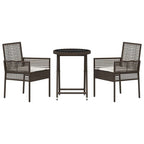 Garten Bistro Set 3 pcs Braun Poly-Rattan