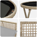 Garten Bistro Set 3 pcs Beige Poly-Rattan