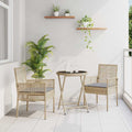Garten Bistro Set 3 pcs Beige Poly-Rattan
