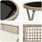 Garten Bistro Set 3 pcs Beige Poly-Rattan