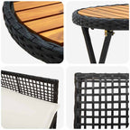 Garten Bistro Set 3 pcs Schwarz Poly-Rattan
