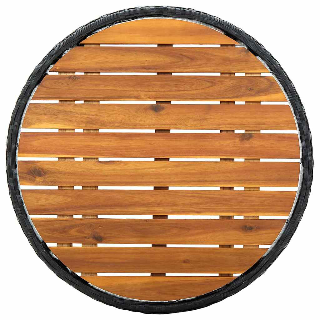 Garten Bistro Set 3 pcs Schwarz Poly-Rattan