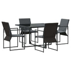 Garten Essgruppe 5 pcs Schwarz Stahl