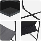 Garten Essgruppe 11 pcs Schwarz Stahl