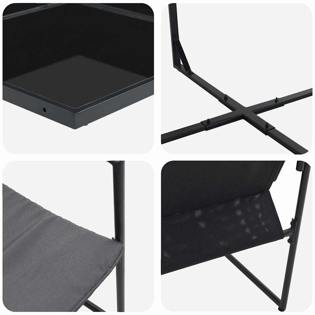 Garten Essgruppe 11 pcs Schwarz Stahl