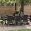 Garten Essgruppe 11 pcs Schwarz Stahl