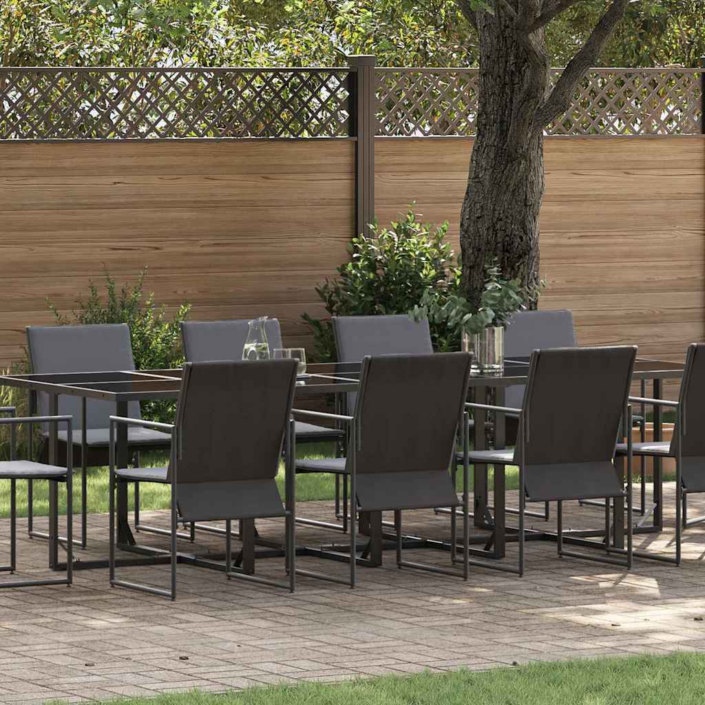 Garten Essgruppe 11 pcs Schwarz Stahl