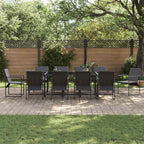Garten Essgruppe 11 pcs Schwarz Stahl