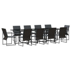 Garten Essgruppe 11 pcs Schwarz Stahl