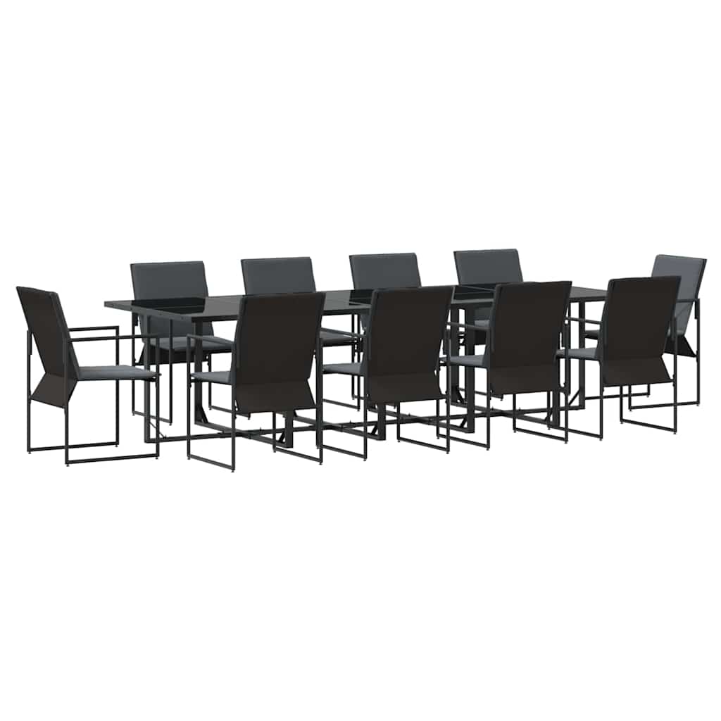 Garten Essgruppe 11 pcs Schwarz Stahl