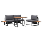 Garten Essgruppe 3 pcs Anthrazit Stahl
