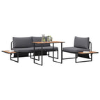 Garten Essgruppe 3 pcs Anthrazit Stahl