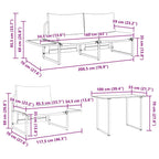 Garten Essgruppe 3 pcs Hellgrau Stahl