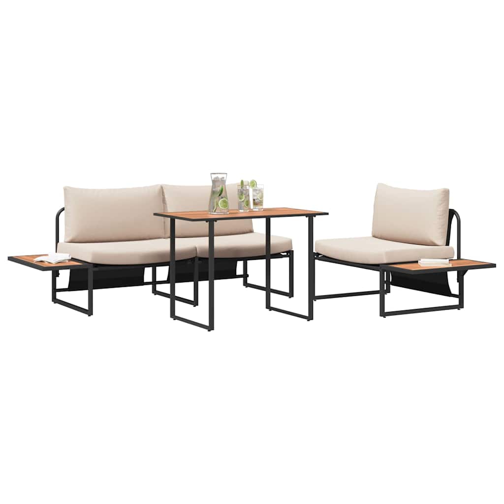Garten Essgruppe 3 pcs Taupe Stahl