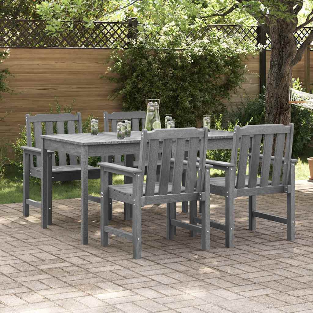 Gartenstuhl 4 pcs Hellgrau 65,5 x 59 x 88 cm Polyethylen
