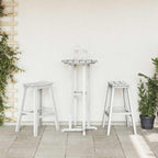 Garten Bar Set 3 pcs Weiß HDPE
