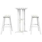 Garten Bar Set 3 pcs Weiß HDPE