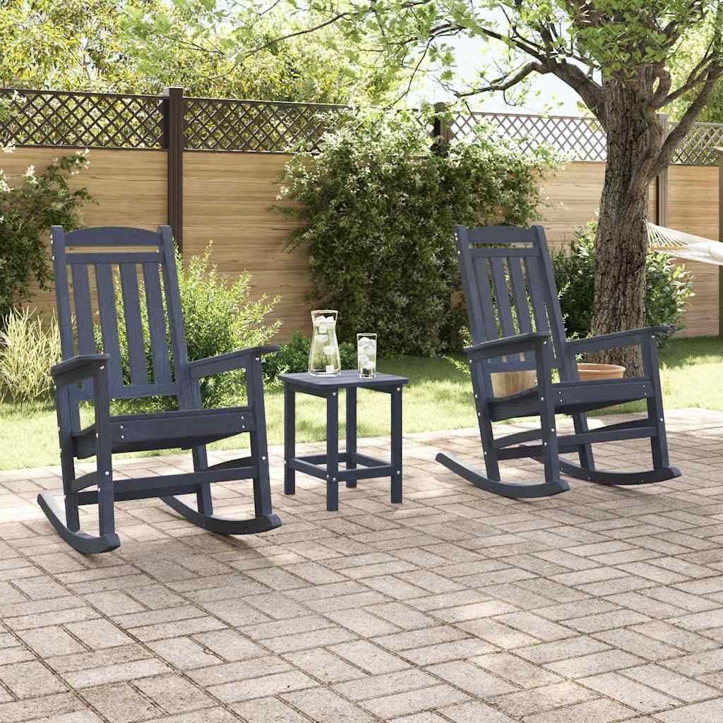 Schaukelstuhl 2 pcs Marineblau 92 x 70 x 108 cm Polyethylen