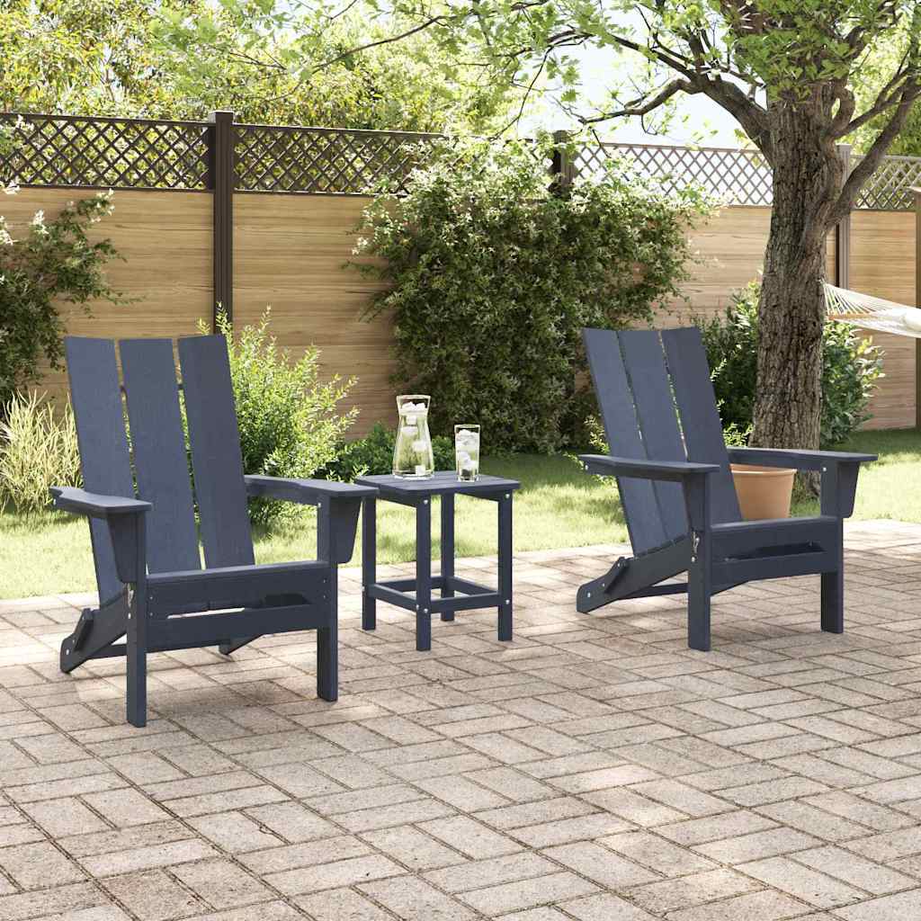 Gartenstuhl 2 pcs Marineblau 80,5 x 74,5 x 92 cm Polyethylen