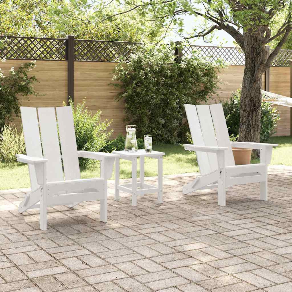 Gartenstuhl 3 pcs Weiß 80,5 x 74,5 x 92 cm Polyethylen