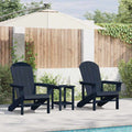 Gartenstuhl 3 pcs Marineblau Polyethylen
