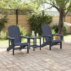 Gartenstuhl 3 pcs Marineblau Polyethylen