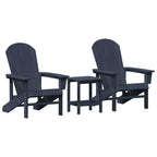 Gartenstuhl 3 pcs Marineblau Polyethylen