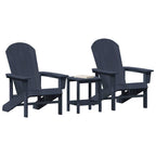 Gartenstuhl 3 pcs Marineblau Polyethylen