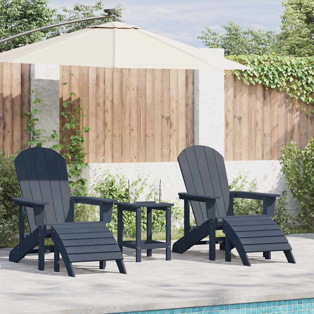 Gartenstuhl 2 pcs Marineblau 83 x 74 x 92 cm Polyethylen