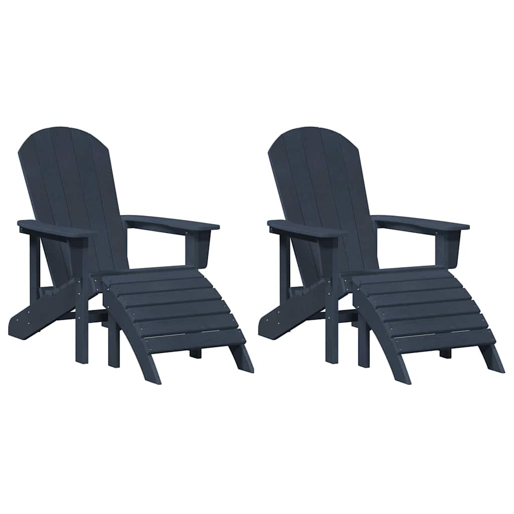 Gartenstuhl 2 pcs Marineblau 83 x 74 x 92 cm Polyethylen