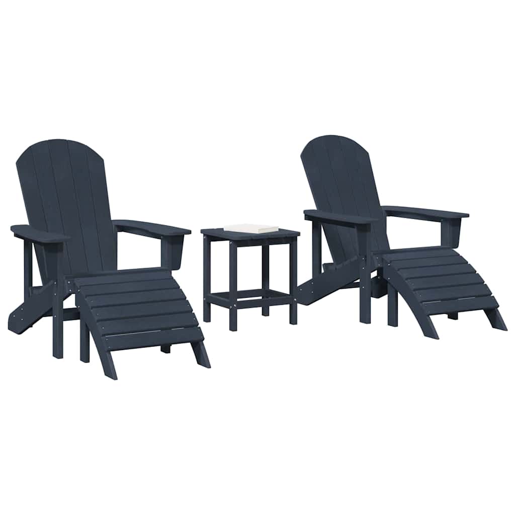 Gartenstuhl 3 pcs Marineblau Polyethylen