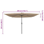 Garten-Sonnenschirm Taupe 295 x 295 x 245 cm
