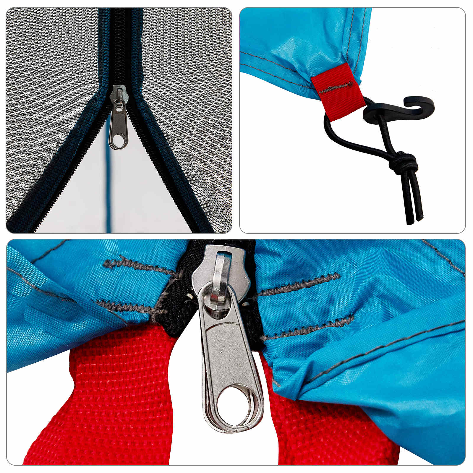 Camping-Zelt-Set mit Dach 2 pcs Blau Taffeta und Stoff