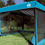 Camping-Zelt-Set mit Dach 2 pcs Blau Taffeta und Stoff