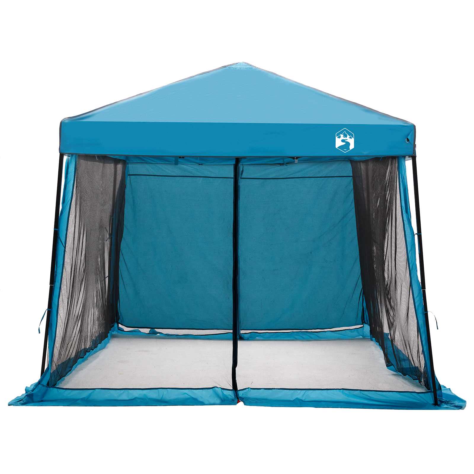 Camping-Zelt-Set mit Dach 2 pcs Blau Taffeta und Stoff
