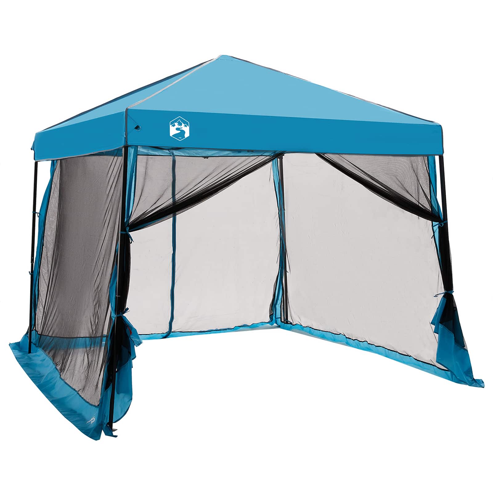 Camping-Zelt-Set mit Dach 2 pcs Blau Taffeta und Stoff
