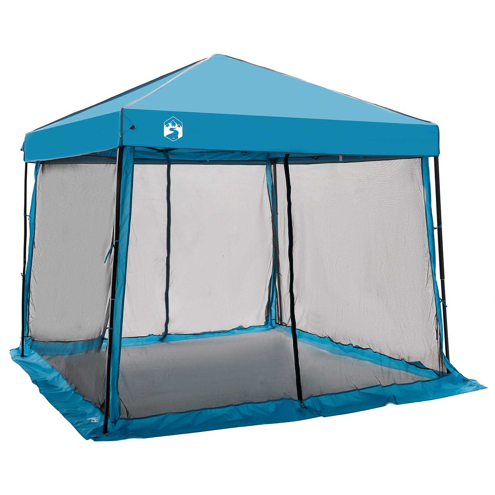 Camping-Zelt-Set mit Dach 2 pcs Blau Taffeta und Stoff