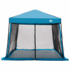Camping-Zelt-Set mit Dach 2 pcs Blau Taffeta und Stoff