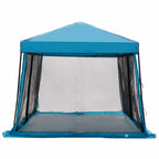 Camping-Zelt-Set mit Dach 2 pcs Blau Taffeta und Stoff