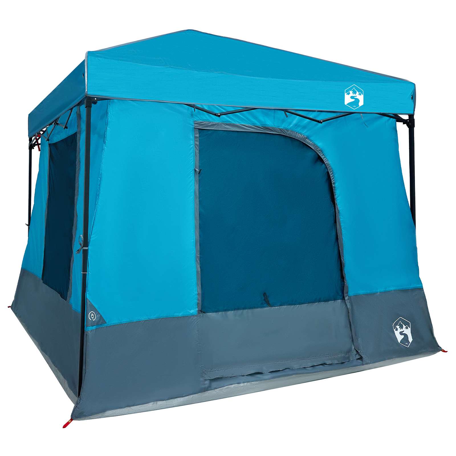 Camping-Zelt-Set mit Dach 2 pcs Blau Taffeta und Stoff