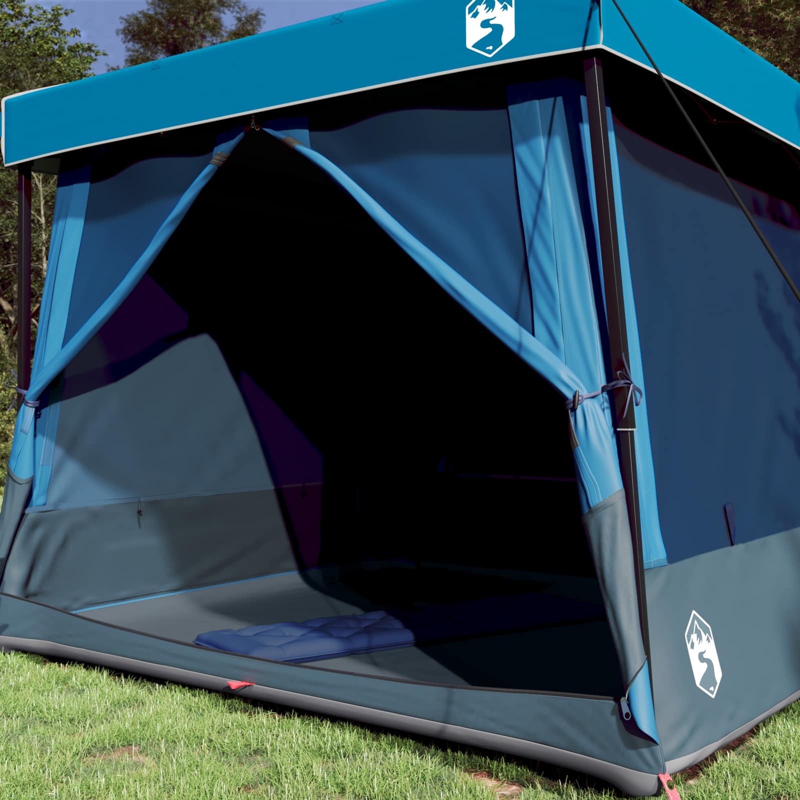 Camping-Zelt-Set mit Dach 2 pcs Blau Taffeta und Stoff