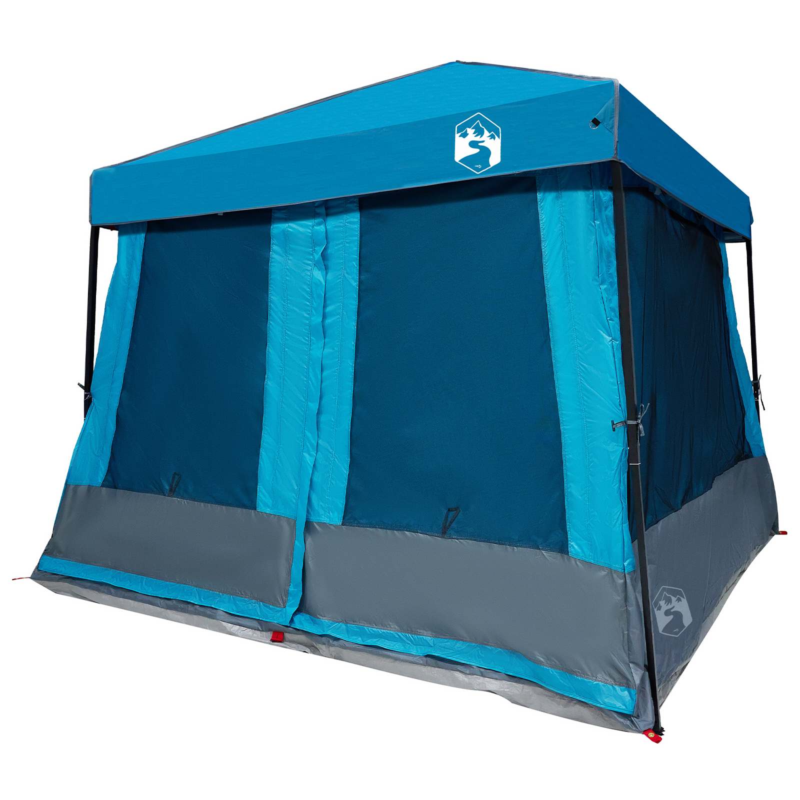 Camping-Zelt-Set mit Dach 2 pcs Blau Taffeta und Stoff