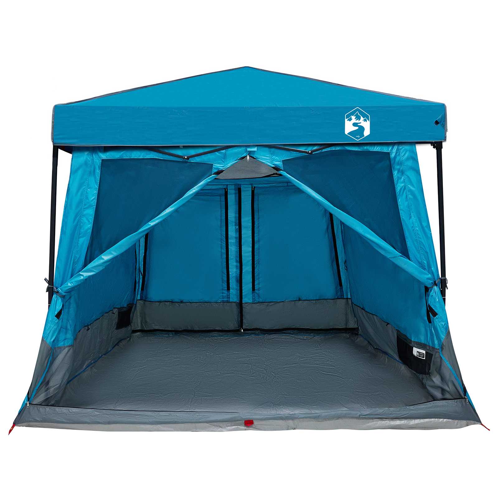 Camping-Zelt-Set mit Dach 2 pcs Blau Taffeta und Stoff