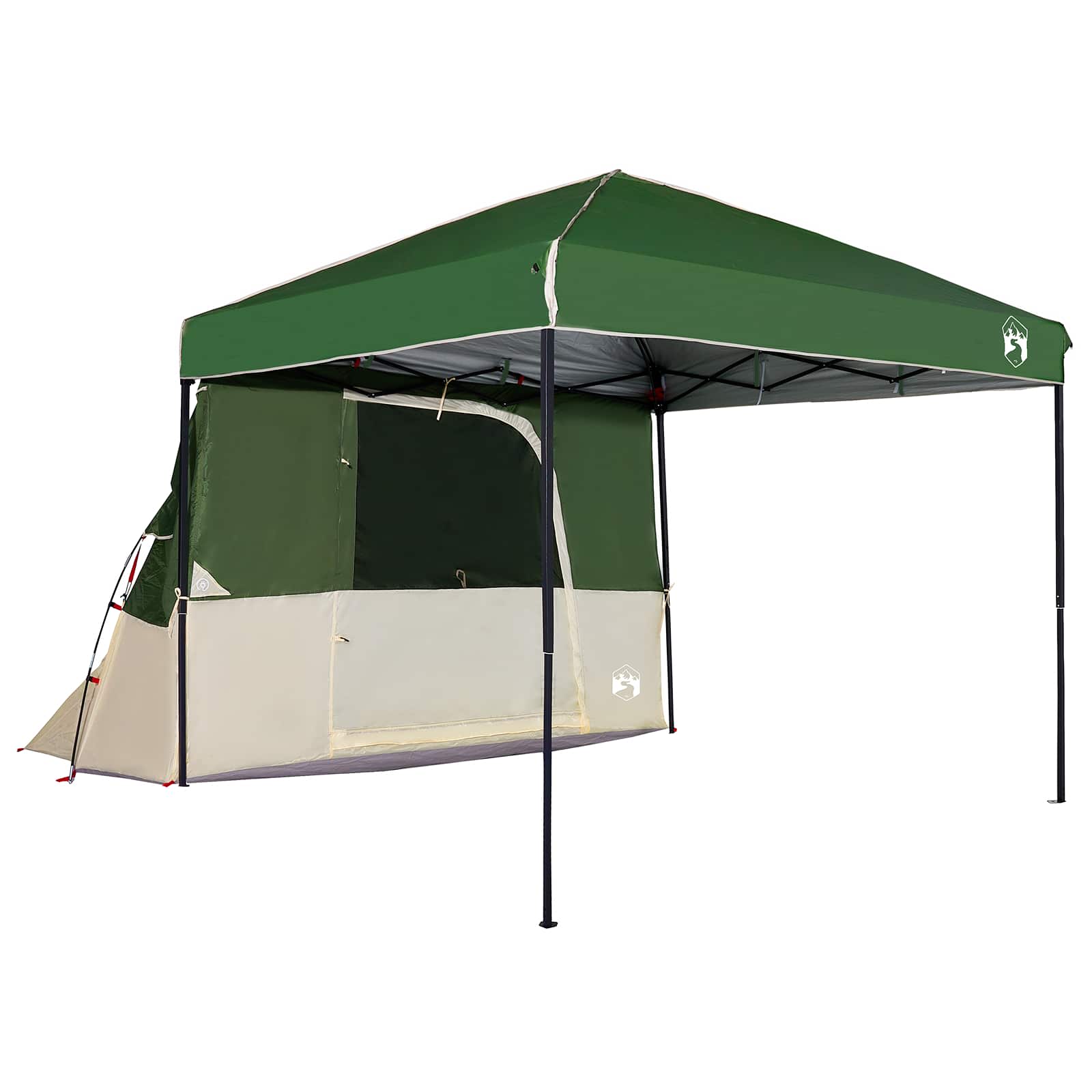 Camping-Zelt-Set mit Dach 2 pcs Grün Taffeta und Stoff
